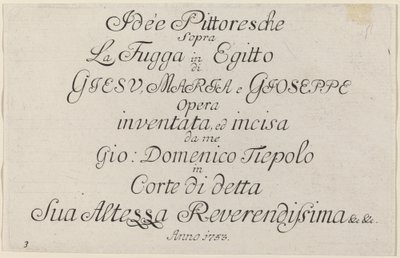 Folha de rosto de Giovanni Domenico Tiepolo
