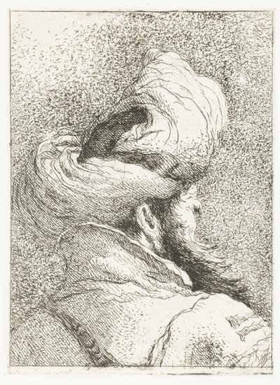 Homem turco com turbante de Giovanni Domenico Tiepolo