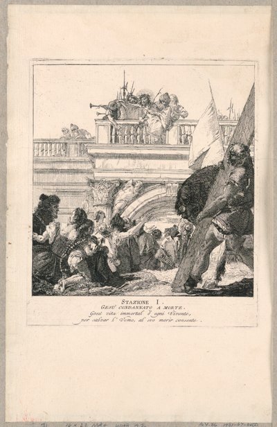 Via crucis - Estação I, Jesus Condenado à Morte de Giovanni Domenico Tiepolo