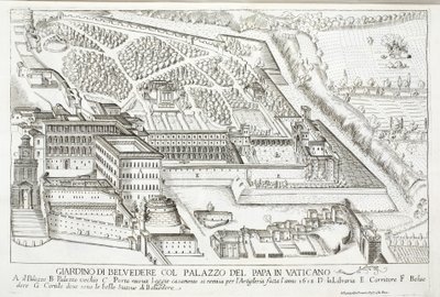 Vista, de, a, belvedere, jardins, em, a, papal, palácio, vaticano de Giovanni Domenico de