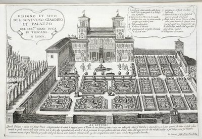 Vista, de, a, jardins, e, palácio, de, a, duque grande, de, tuscany, roma de Giovanni Domenico de