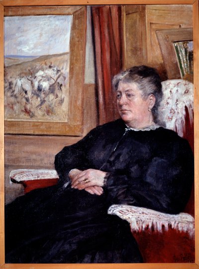 Uma velha em uma poltrona com um vestido preto - Quadro de Giovanni Fattori de Giovanni Fattori
