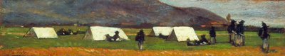 Acampamento dos Bersaglieri, c.1860 (óleo sobre tábua) de Giovanni Fattori