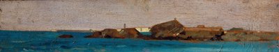 Mar azul, c.1865 (óleo sobre tábua) de Giovanni Fattori