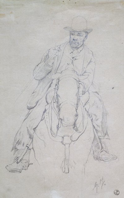 Buttero a cavalo (cowboy toscano) de Giovanni Fattori