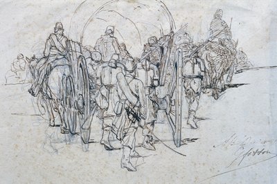 Caravana de mantimentos em marcha de Giovanni Fattori