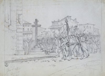 Entrada das tropas francesas em Livorno de Giovanni Fattori
