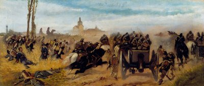 Episódio do assalto à Madona dos Descobrimentos, c.1864 (óleo sobre tela) de Giovanni Fattori