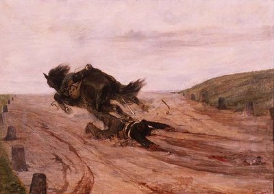 Homem apanhado por um estribo de Giovanni Fattori