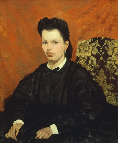 Retrato de sua primeira esposa, de Giovanni Fattori (1825-1908), óleo sobre tela, 83x70 cm de Giovanni Fattori