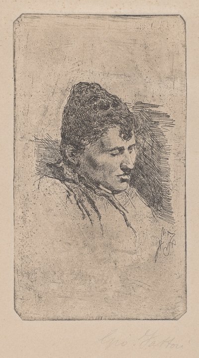 Retrato da segunda esposa do artista de Giovanni Fattori