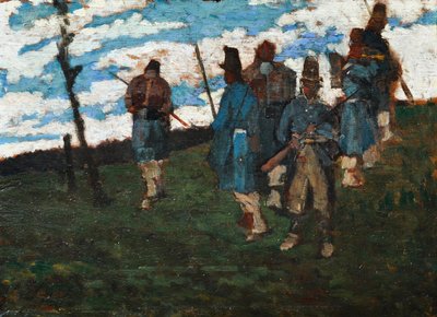 Soldados de 59, c.1859 (óleo sobre tábua) de Giovanni Fattori