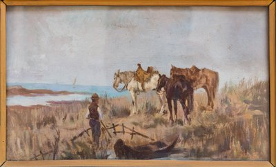 A Espera (óleo sobre painel) de Giovanni Fattori