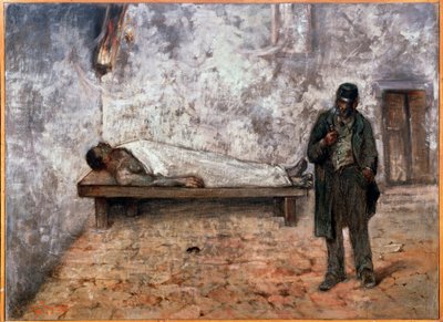 A mortuária ou o indiferente - Pintura de Giovanni Fattori