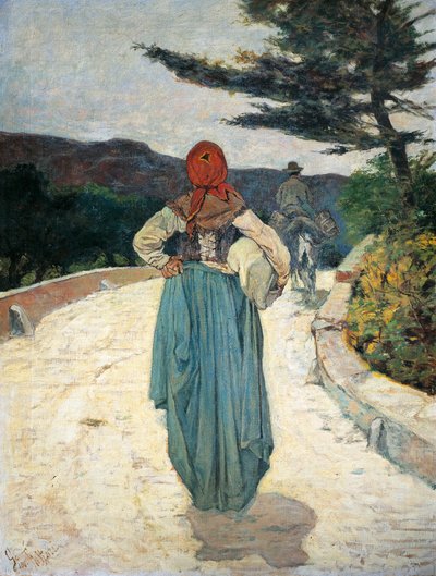 Estrada branca, de Giovanni Fattori (1825-1908), óleo sobre tela, 96,5x73 cm de Giovanni Fattori