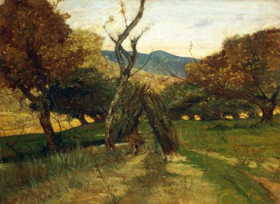 Woodpile, cerca de 1874, de Giovanni Fattori (1825-1908), óleo sobre tela de Giovanni Fattori