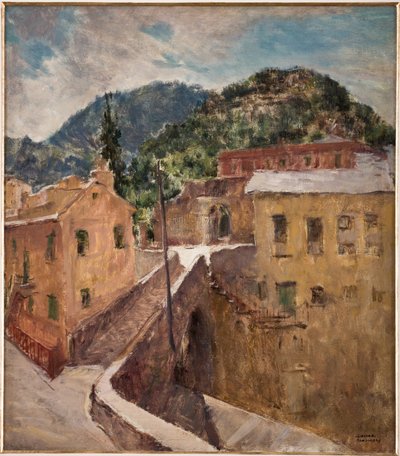 Paisagem da Ligúria (óleo sobre madeira compensada) de Giovanni Forghieri