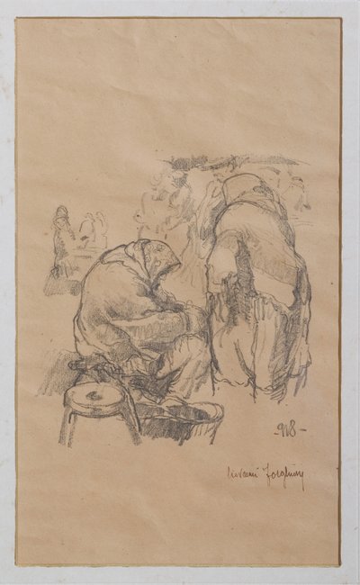 Mulheres no Mercado 1918 (litho) de Giovanni Forghieri