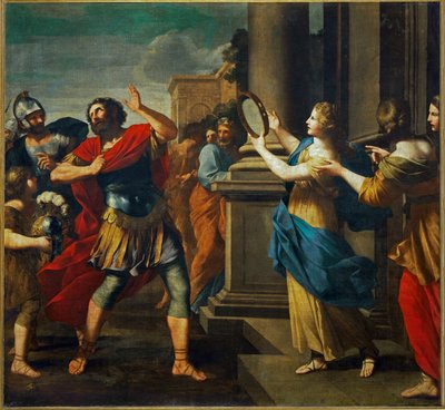 Jefta reconhece a sua filha (pintura sobre tela) de Giovanni Francesco (1610-62) Romanelli