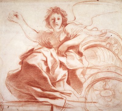 Aurora, c.1620 (giz vermelho sobre papel) de Giovanni Francesco Barbieri