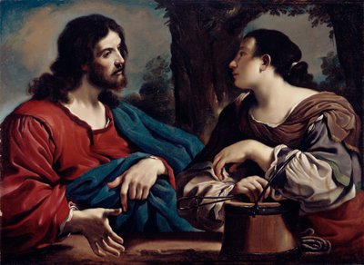 Cristo e a mulher de Samaria, c.1620 de Giovanni Francesco Barbieri