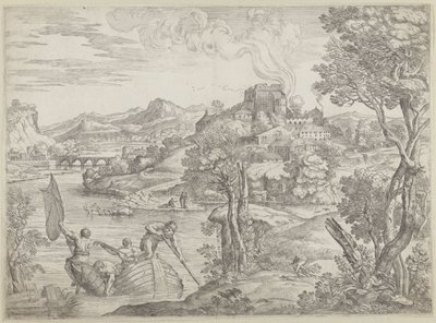 Paisagem com jogador de alaúde de Giovanni Francesco Grimaldi
