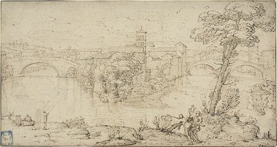 Vista da Isola Tiberina de Giovanni Francesco Grimaldi