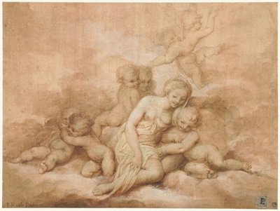 Mulher com filhos de Giovanni Francesco Romanelli