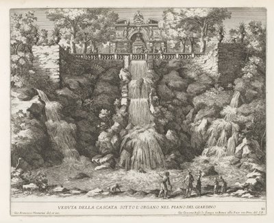 Cascade in de tuinen van de Villa d