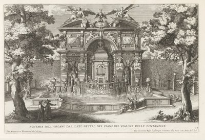 Fontein met hydraulisch orgel in de tuinen van de Villa d
