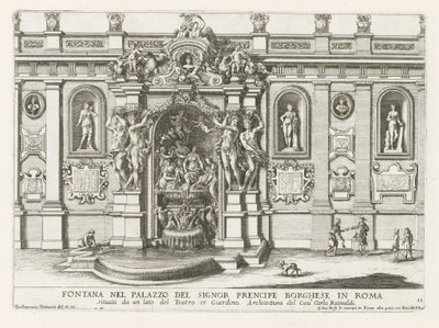 Nymphaeum no pátio do Palazzo Borghese em Roma
Fontana nel palazzo del signor prencipe Borghese in Roma (...) (título sobre o objecto)
Le fontane ne palazzi e ne giardini di Roma (título da série)
Fontes nos palácios e jardins de Roma (série de Giovanni Francesco Venturini