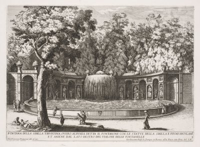 As Fontes de Roma, Livro IV, placa 7: Fonte da Sibila Tiburtina (Fontana della Sibilla Tiburtina) de Giovanni Francesco Venturini