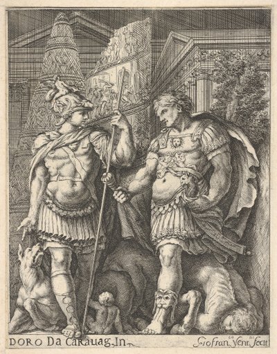 Dois soldados romanos, do século XVII. de Giovanni Francesco Venturini