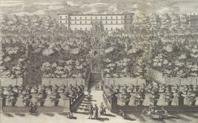 Vista do Palácio do Chão do Jardim com as suas Fontes..., 1691 ou depois. de Giovanni Francesco Venturini