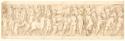 A rendição dos sármatas (LIII); Os alemães são conduzidos através do Danúbio (LIX); Alemães sendo acusados pelos sármatas perante Marco Aurélio (LX); início de uma cena de decapitação (LXI) de Giovanni Guerra