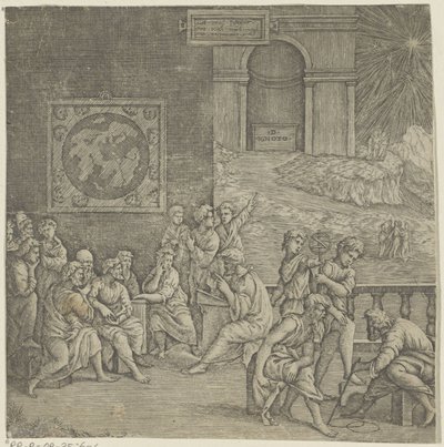 Escola de um filósofo de Giovanni Jacopo Caraglio (attributed to)