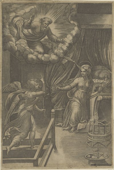Anunciação com Deus, o Pai de Giovanni Jacopo Caraglio