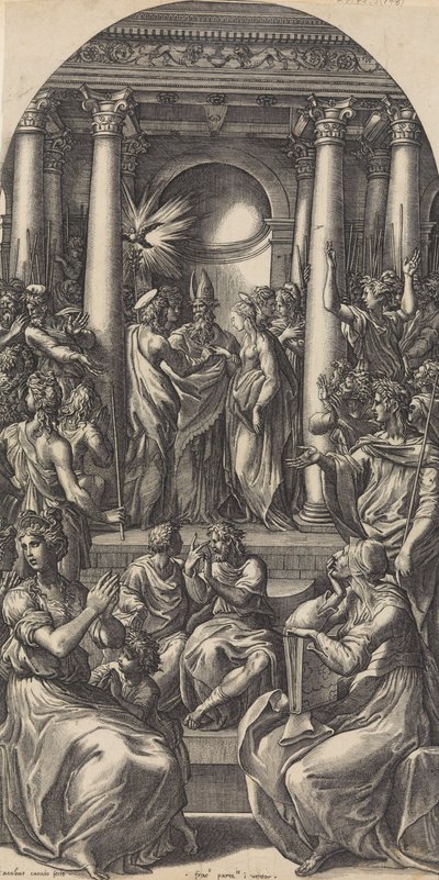 Casamento da Virgem, c. 1525-26. de Giovanni Jacopo Caraglio