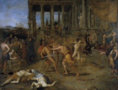 Lutas de gladiadores de Giovanni Lanfranco