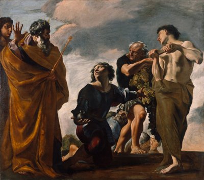 Moisés e os mensageiros de Canaã, 1621-24 de Giovanni Lanfranco