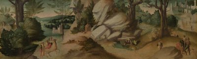 Cenas de uma lenda, provavelmente c. 1515-1520 (óleo sobre tela) de Giovanni Larciani