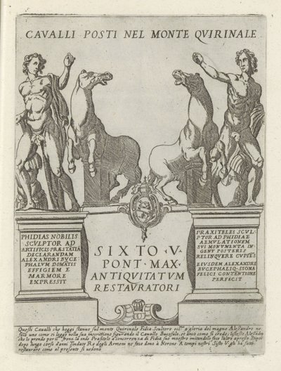 Dioscuren op de Quirinaal
Cavalli posti nel monte Quirinale (título sobre o objecto)
Moderne en antieke monumenten en bouwwerken in Rome (título da série)
Ornamenti di fabriche antichi et moderni dell
