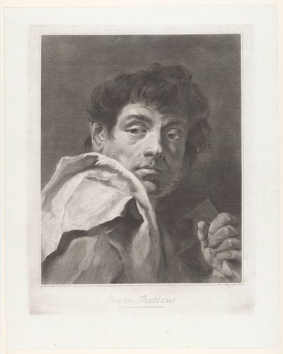 O apóstolo Judas Taddeüs
Sanctus Thaddaeus (título sobre o objecto)
Apostelen (título da série) de Giovanni Marco Pitteri