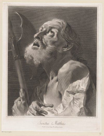 Apóstel Mattias
Sanctus Matthias (título sobre o objecto)
Apostelen (título da série) de Giovanni Marco Pitteri