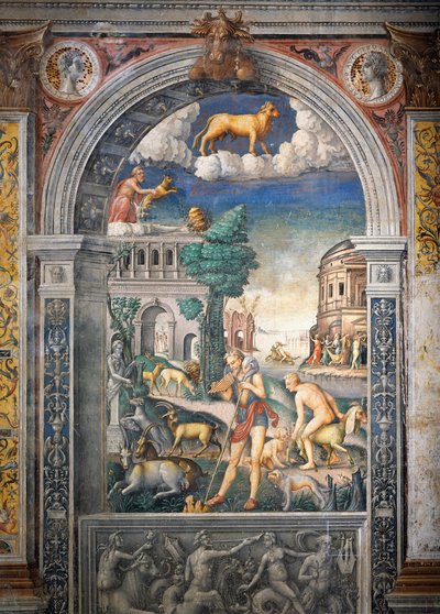 Fresco por Giovanni Maria Falconetto (1468-1535), Salão do Zodíaco, Palazzo D