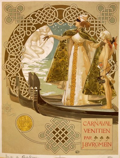 Carnaval veneziano, cartaz de Giovanni Mataloni (1868-1944). de Giovanni Maria Mataloni