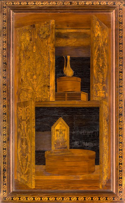 Coro Canônico Ligeano, Inlaid de Giovanni Maria Platina 1484, Superior Stall de Giovanni Maria Platina