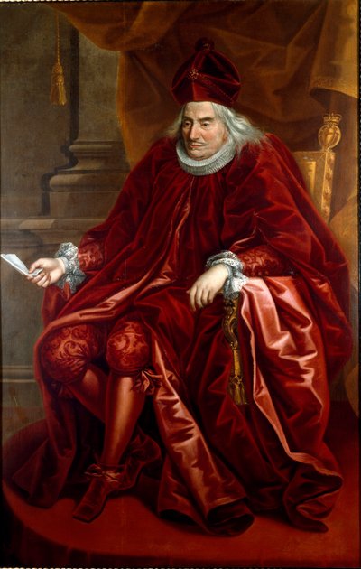 Retrato de Oberto Della Torre (1617-1691) Doge of Genes entre 1689 e 1691. Pintura de Maria Delle Piane (1660-1745) 1690-1691 Dim. 230x153 cm Sucessão da coleção privada Luigi Cattaneo Adorno ©Luisa Ricciarini/Leemage de Giovanni Maria delle called Mulinaretto Piane
