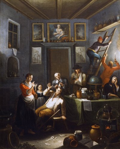 O médico, pintura de Giovanni Michele Granieri (activo 1736-1752). de Giovanni Michele Granieri