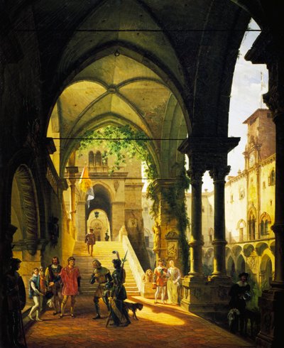 Luís XI no Castelo Barolo de Giovanni Migliara (1785-1837) de Giovanni Migliara